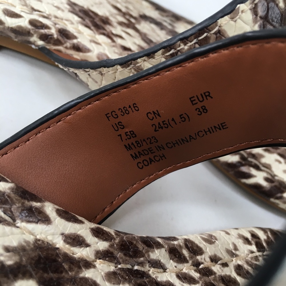 Coach ‘Jaclyn’ Sandal | Python Print | FG3816 Size 7.5 New - Picture 12 of 12